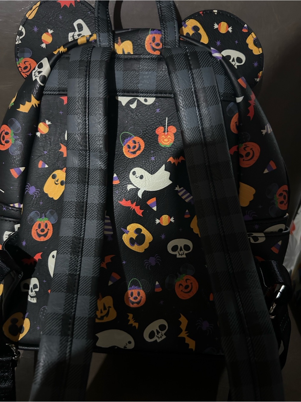 Disney Parks Loungefly Halloween Backpack with Orange Bow Accent - Picture 4 of 6